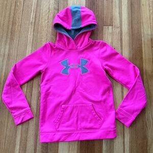 Under Armour Youth Fuchsia Hoodie with Gray Accents sz M